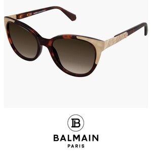 Balmain 53mm Modified Cat Eye Sunglasses, Gold Frame, Luxury Eyewear
